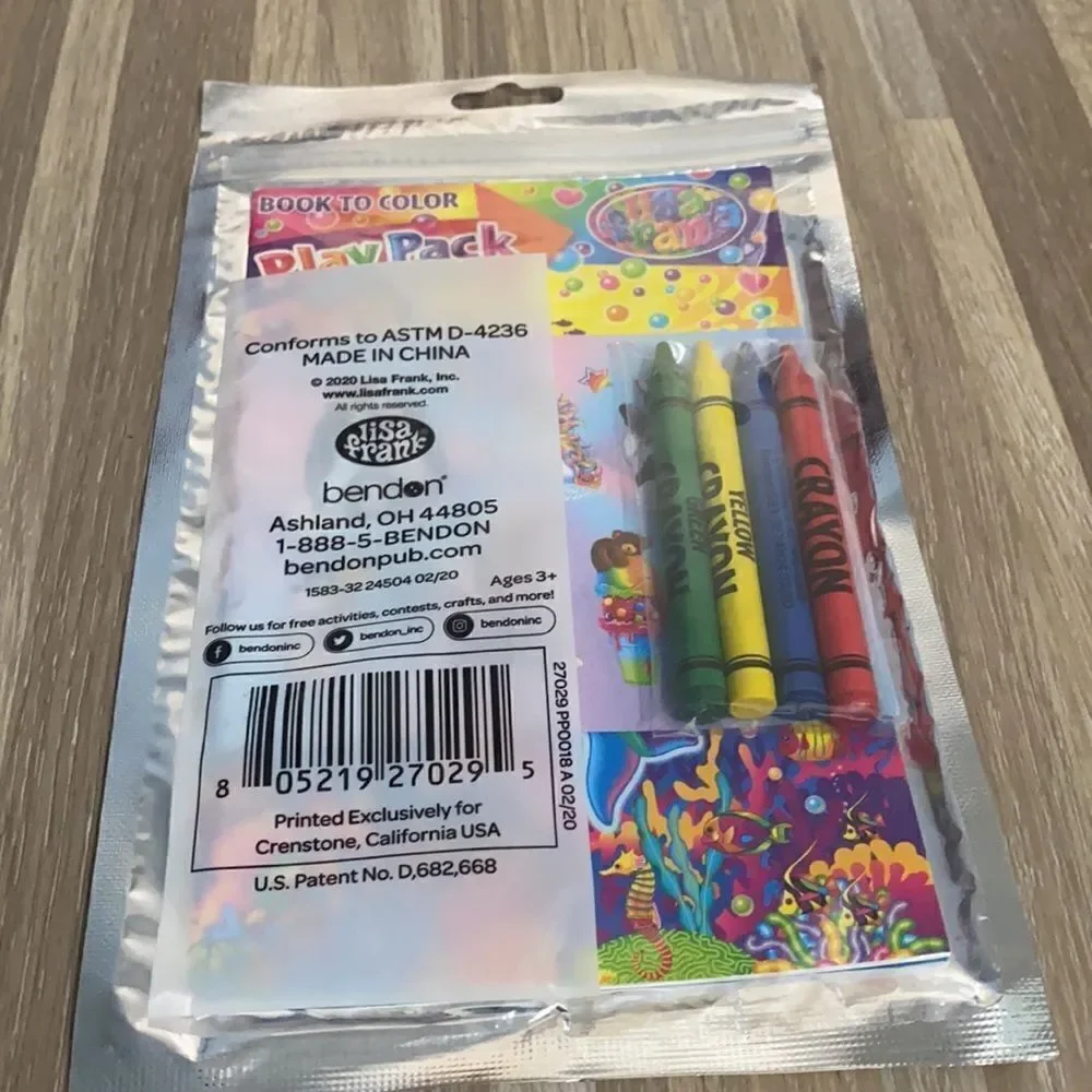 Lisa Frank play PAC grab and go penguin stickers coloring book crayon on the go